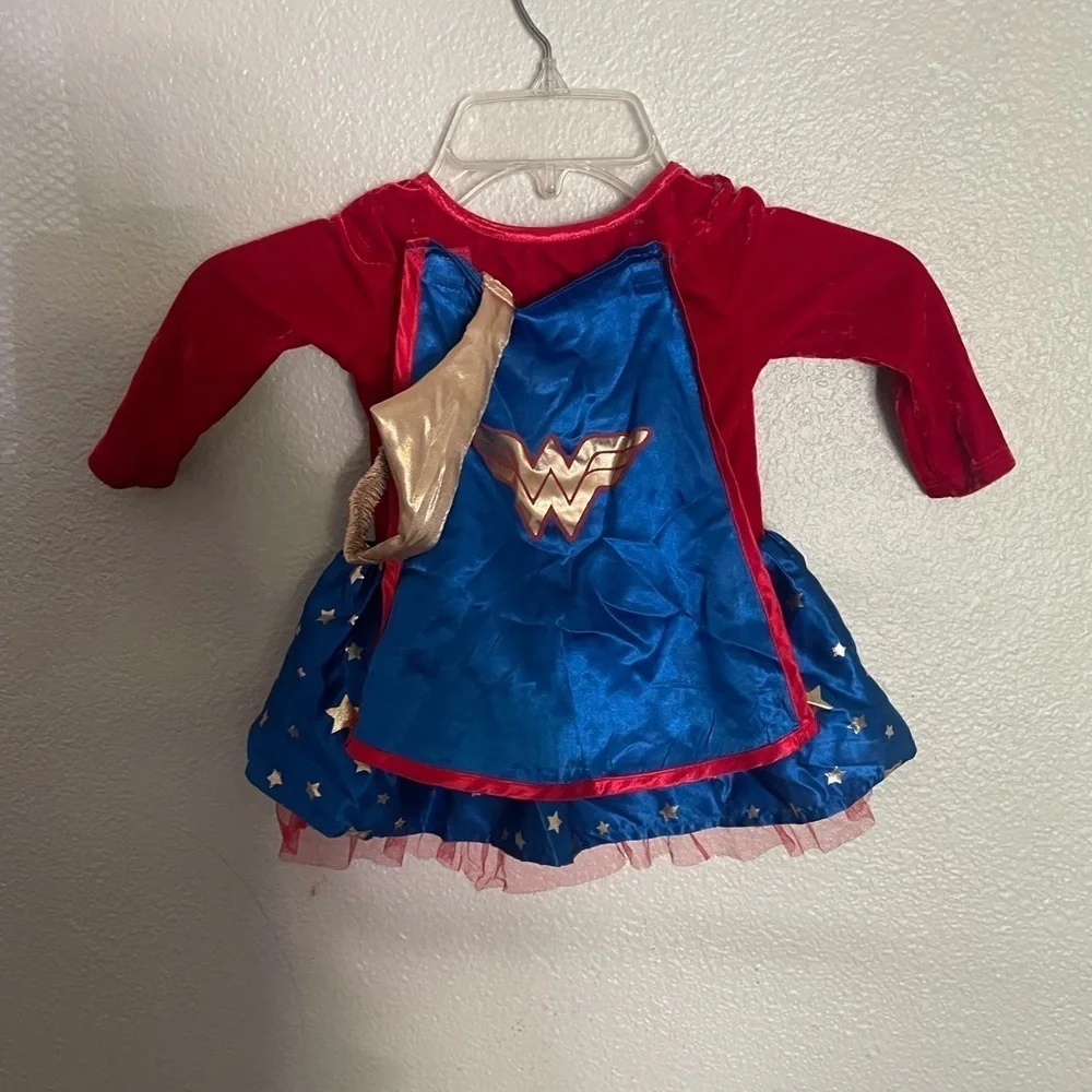 MARVEL “WONDER WOMAN” toddler super hero Halloween dress costume size 6-12M - Picture 7 of 10